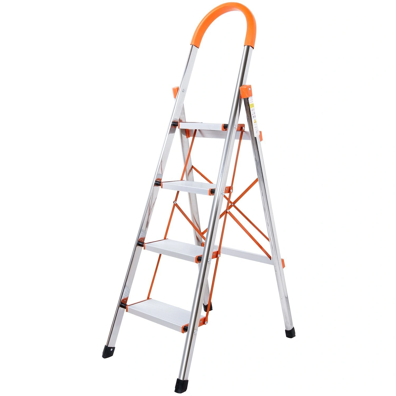 Sturdy Folding Ladder - Effortless Reach & 330lb Capacity (Silver)